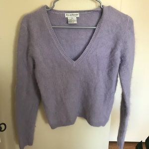 BEBE FUZZY SWEATER TOP